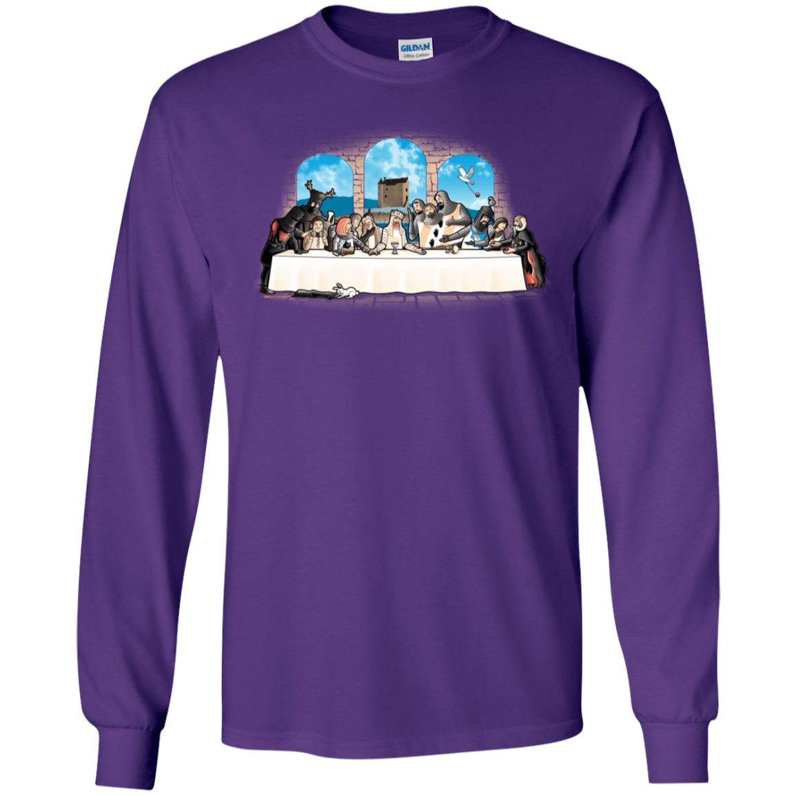 T-Shirts Purple / S Holy Grail Dinner Men's Long Sleeve T-Shirt