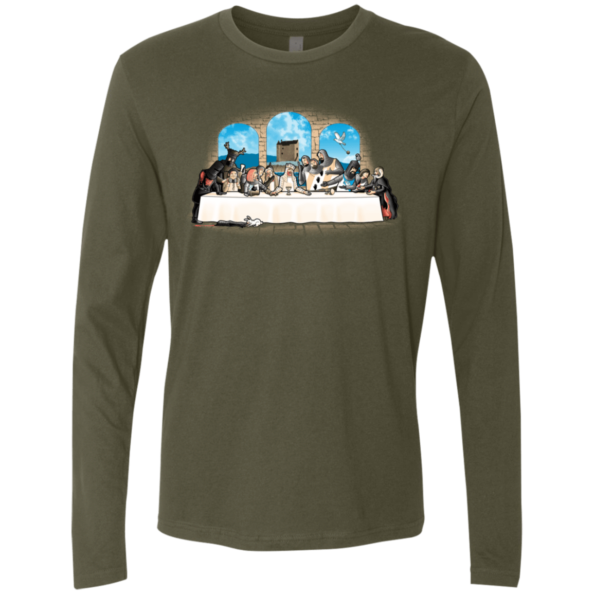 T-Shirts Military Green / S Holy Grail Dinner Men's Premium Long Sleeve