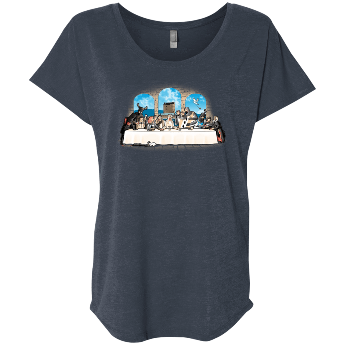 T-Shirts Vintage Navy / X-Small Holy Grail Dinner Triblend Dolman Sleeve