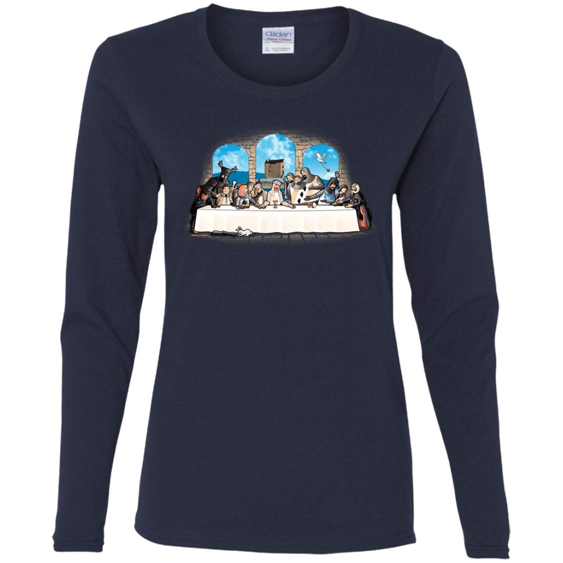 T-Shirts Navy / S Holy Grail Dinner Women's Long Sleeve T-Shirt