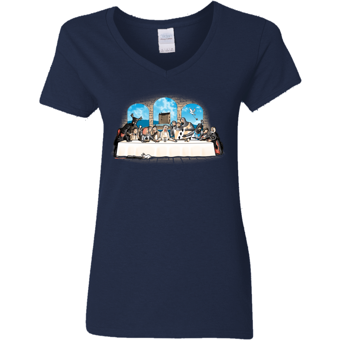 T-Shirts Navy / S Holy Grail Dinner Women's V-Neck T-Shirt