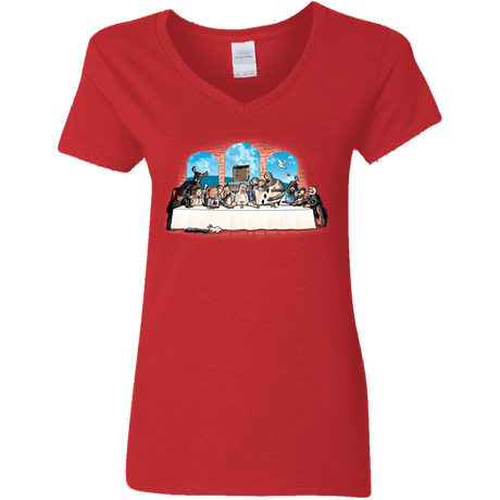 T-Shirts Red / S Holy Grail Dinner Women's V-Neck T-Shirt