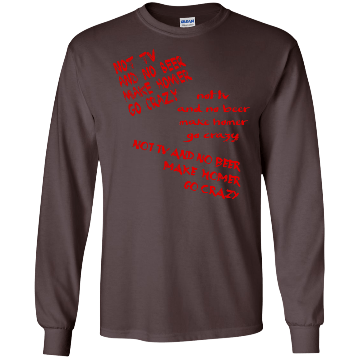 T-Shirts Dark Chocolate / S HOMER CRAZY Men's Long Sleeve T-Shirt