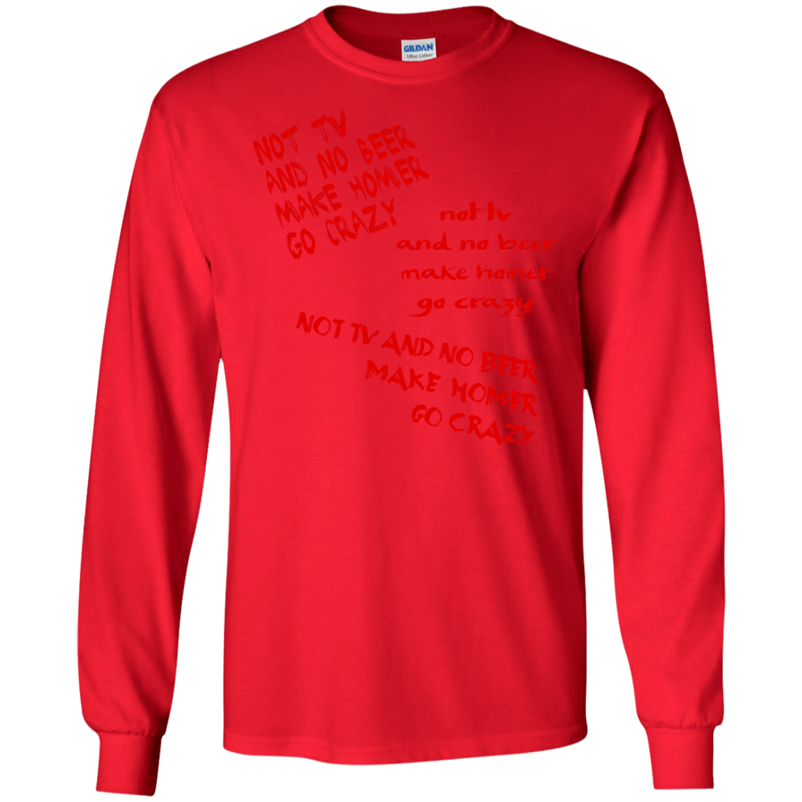 T-Shirts Red / S HOMER CRAZY Men's Long Sleeve T-Shirt