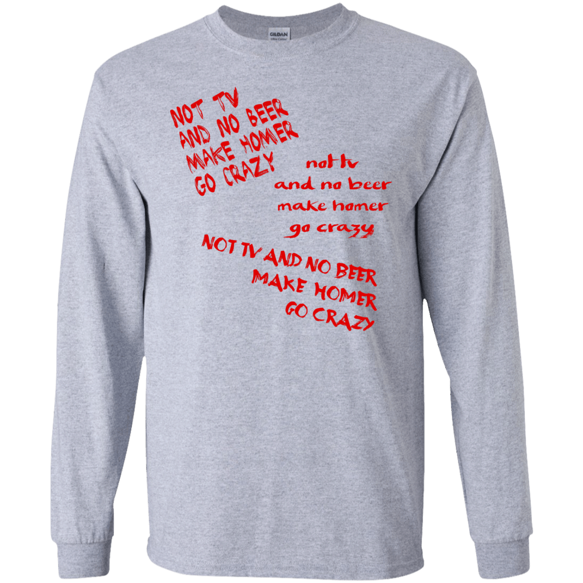 T-Shirts Sport Grey / S HOMER CRAZY Men's Long Sleeve T-Shirt