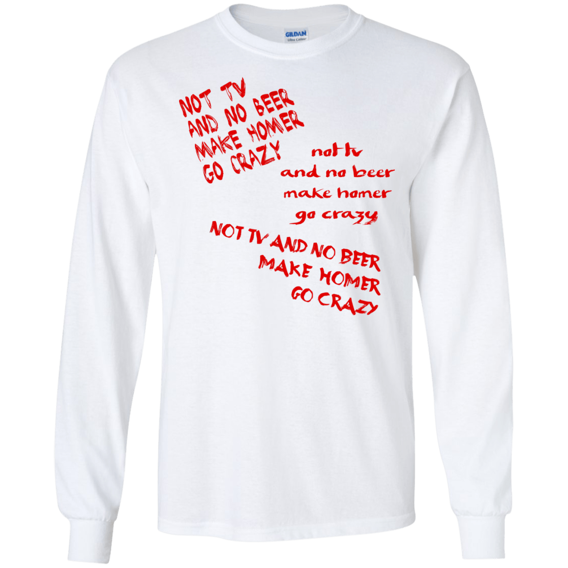 T-Shirts White / S HOMER CRAZY Men's Long Sleeve T-Shirt