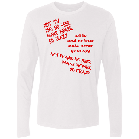 T-Shirts White / S HOMER CRAZY Men's Premium Long Sleeve