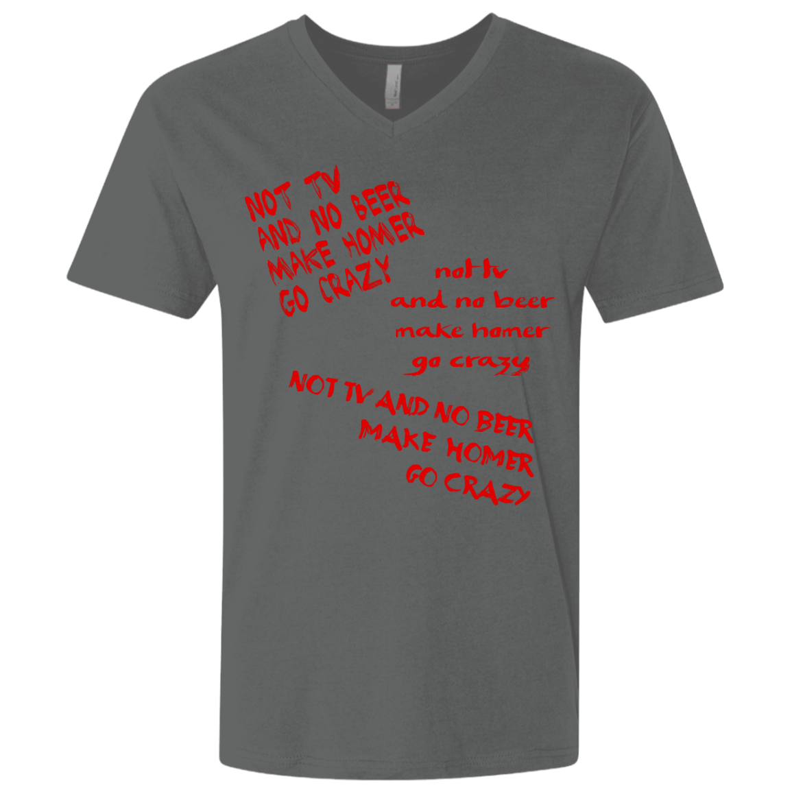 T-Shirts Heavy Metal / X-Small HOMER CRAZY Men's Premium V-Neck