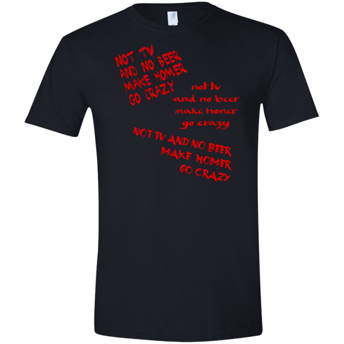 T-Shirts Black / X-Small HOMER CRAZY Men's Semi-Fitted Softstyle