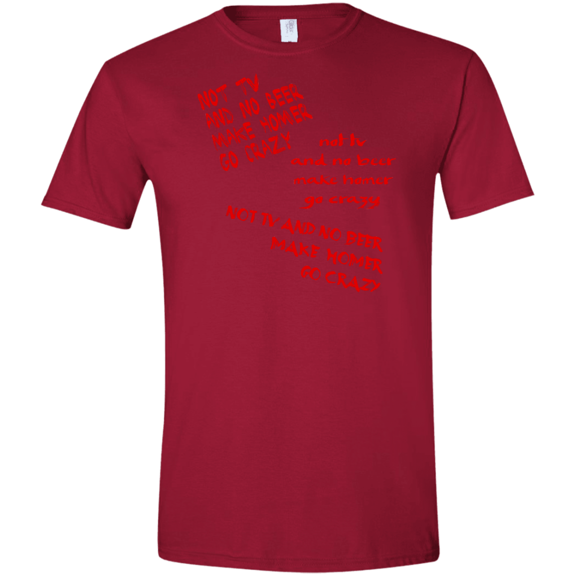 T-Shirts Cardinal Red / S HOMER CRAZY Men's Semi-Fitted Softstyle