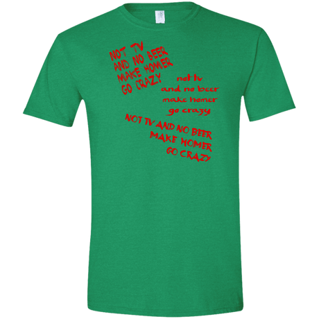 T-Shirts Heather Irish Green / S HOMER CRAZY Men's Semi-Fitted Softstyle