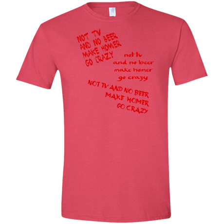 T-Shirts Heather Red / S HOMER CRAZY Men's Semi-Fitted Softstyle