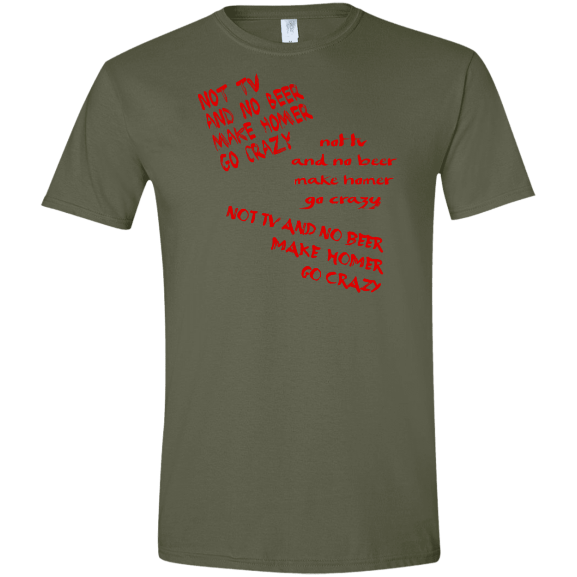 T-Shirts Military Green / S HOMER CRAZY Men's Semi-Fitted Softstyle