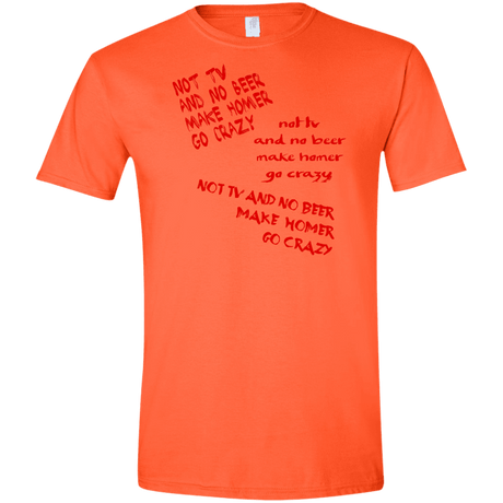 T-Shirts Orange / S HOMER CRAZY Men's Semi-Fitted Softstyle