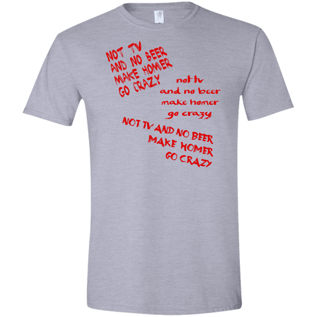 T-Shirts Sport Grey / X-Small HOMER CRAZY Men's Semi-Fitted Softstyle