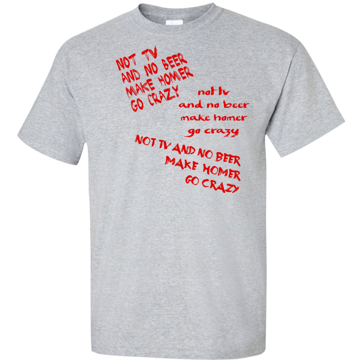 T-Shirts Sport Grey / XLT HOMER CRAZY Tall T-Shirt