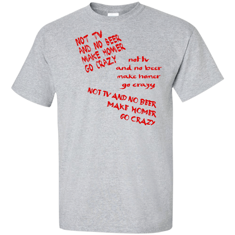 T-Shirts Sport Grey / XLT HOMER CRAZY Tall T-Shirt