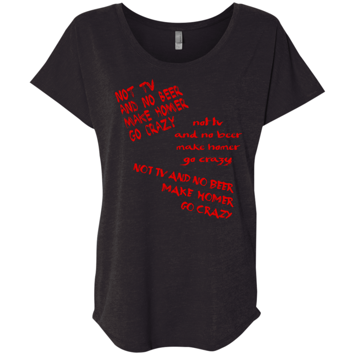 T-Shirts Vintage Black / X-Small HOMER CRAZY Triblend Dolman Sleeve
