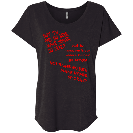 T-Shirts Vintage Black / X-Small HOMER CRAZY Triblend Dolman Sleeve