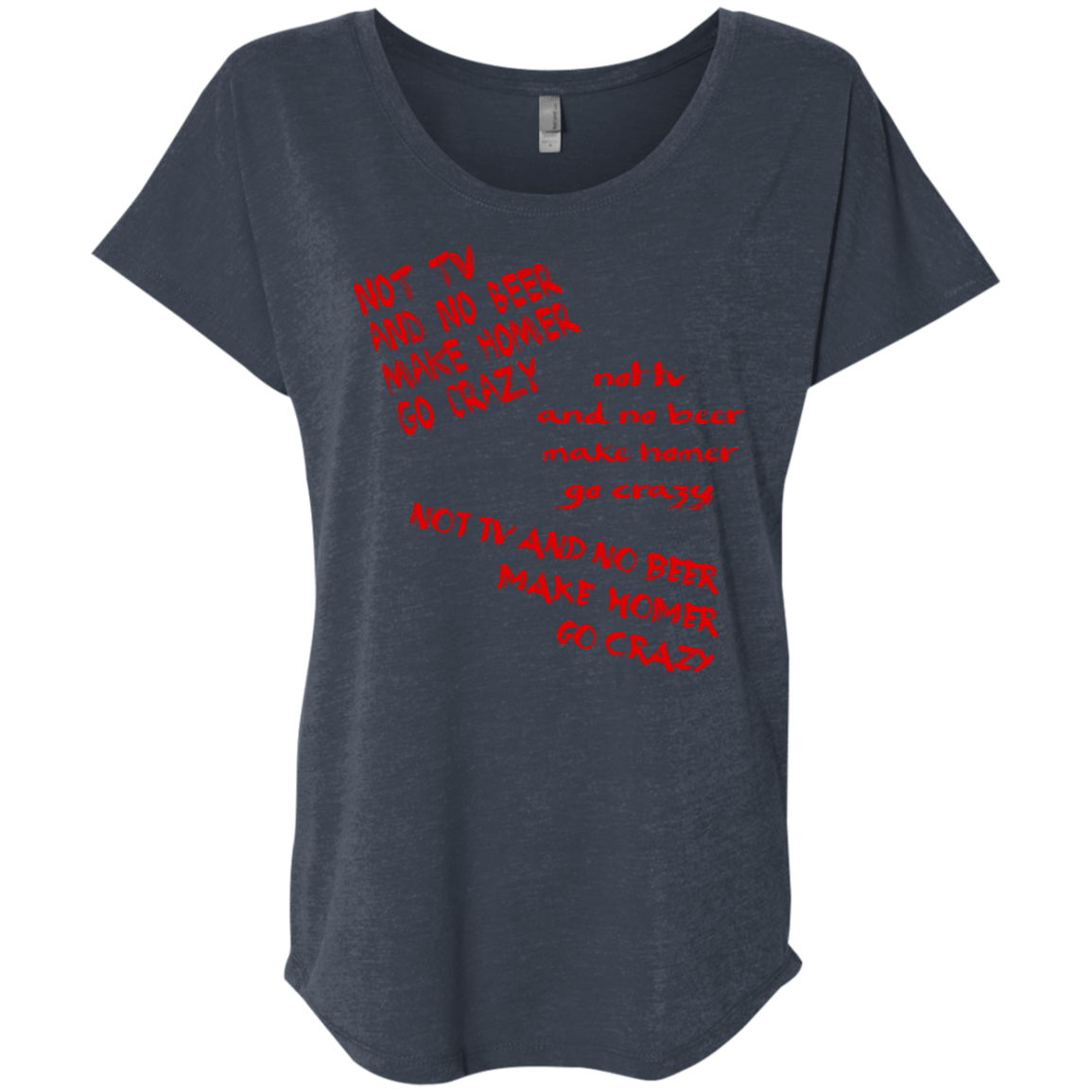 T-Shirts Vintage Navy / X-Small HOMER CRAZY Triblend Dolman Sleeve