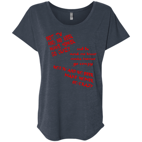 T-Shirts Vintage Navy / X-Small HOMER CRAZY Triblend Dolman Sleeve