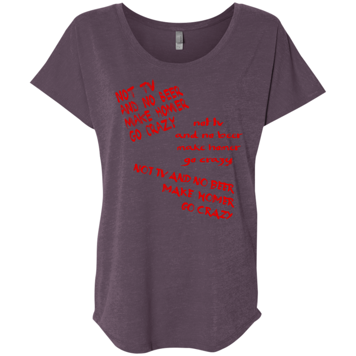 T-Shirts Vintage Purple / X-Small HOMER CRAZY Triblend Dolman Sleeve