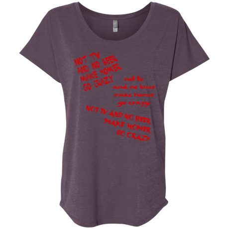 T-Shirts Vintage Purple / X-Small HOMER CRAZY Triblend Dolman Sleeve