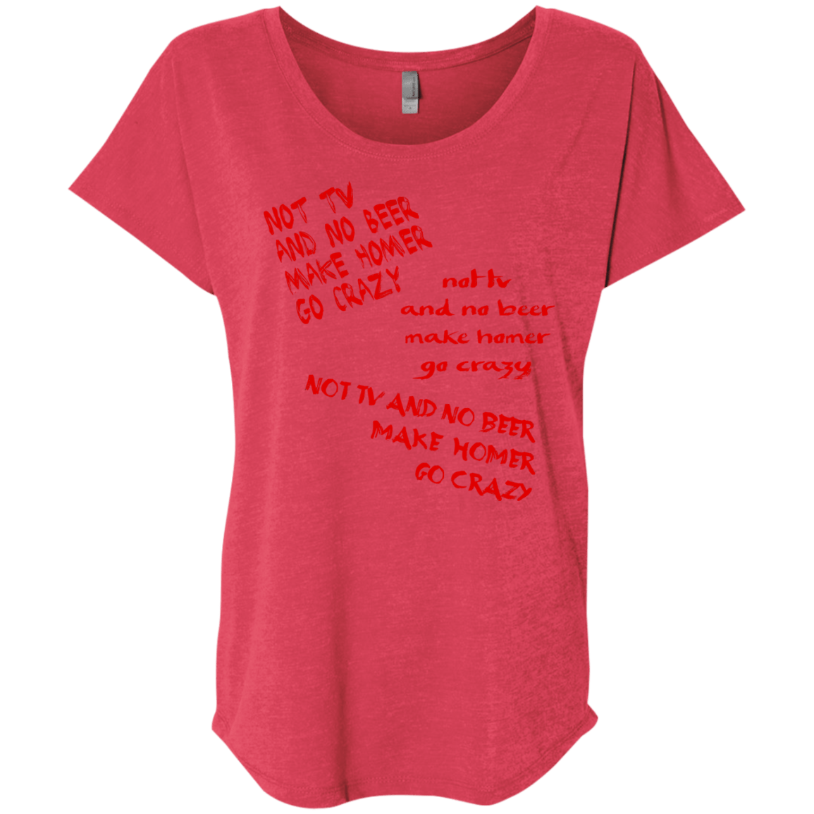 T-Shirts Vintage Red / X-Small HOMER CRAZY Triblend Dolman Sleeve