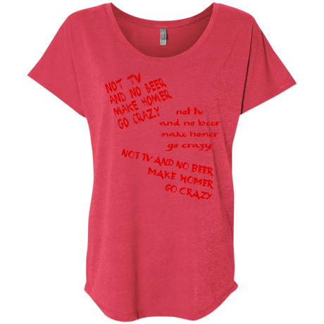 T-Shirts Vintage Red / X-Small HOMER CRAZY Triblend Dolman Sleeve