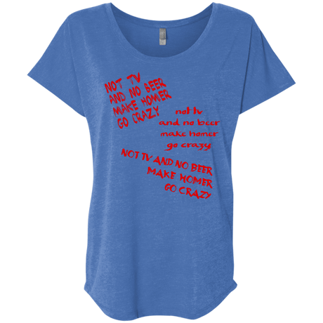 T-Shirts Vintage Royal / X-Small HOMER CRAZY Triblend Dolman Sleeve