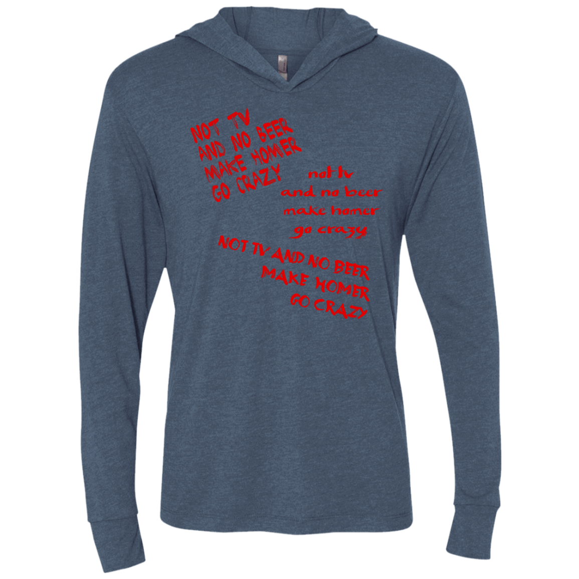 T-Shirts Indigo / X-Small HOMER CRAZY Triblend Long Sleeve Hoodie Tee