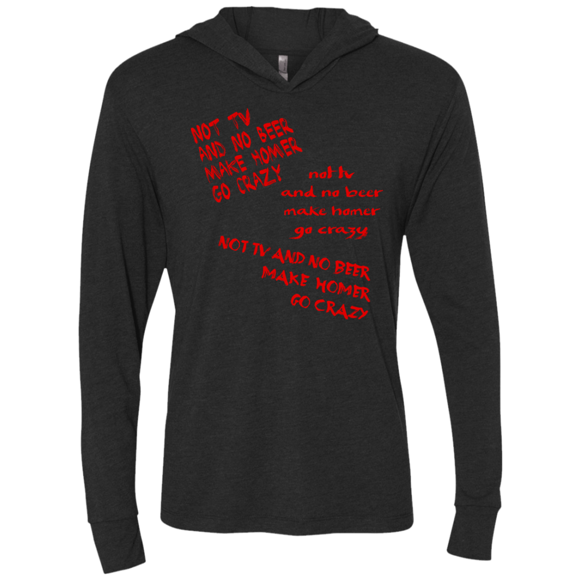 T-Shirts Vintage Black / X-Small HOMER CRAZY Triblend Long Sleeve Hoodie Tee