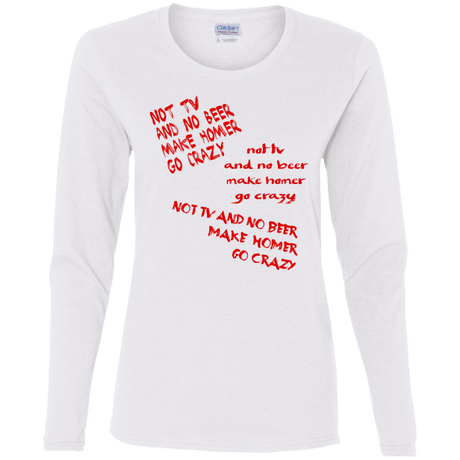 T-Shirts White / S HOMER CRAZY Women's Long Sleeve T-Shirt