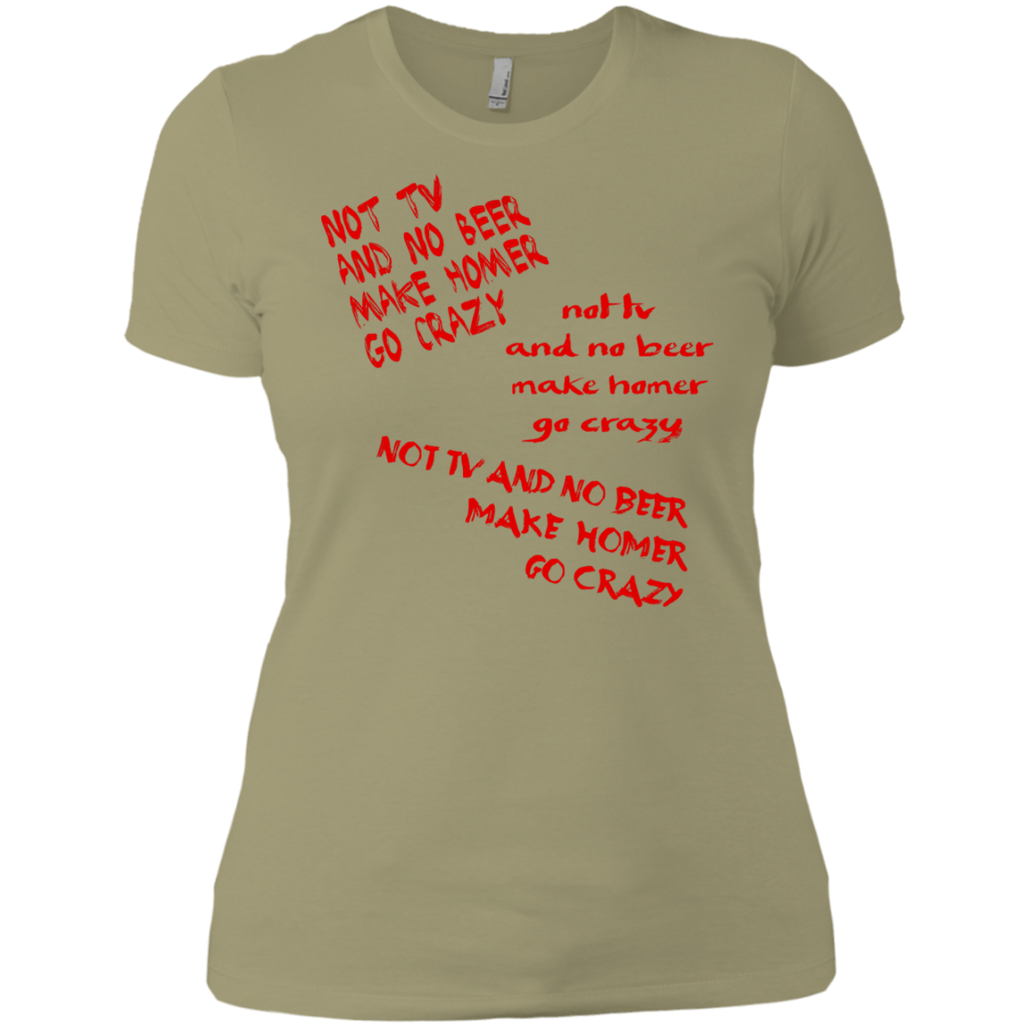 T-Shirts Light Olive / X-Small HOMER CRAZY Women's Premium T-Shirt