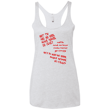 T-Shirts Heather White / X-Small HOMER CRAZY Women's Triblend Racerback Tank