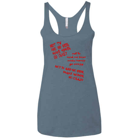 T-Shirts Indigo / X-Small HOMER CRAZY Women's Triblend Racerback Tank
