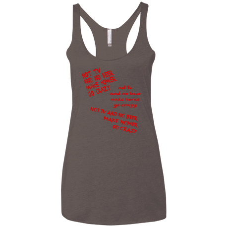 T-Shirts Macchiato / X-Small HOMER CRAZY Women's Triblend Racerback Tank