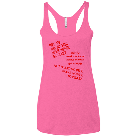 T-Shirts Vintage Pink / X-Small HOMER CRAZY Women's Triblend Racerback Tank