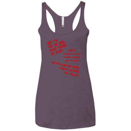 T-Shirts Vintage Purple / X-Small HOMER CRAZY Women's Triblend Racerback Tank
