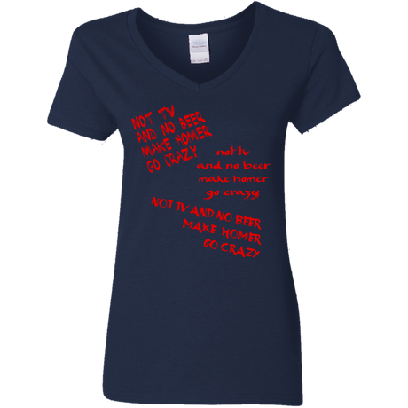 T-Shirts Navy / S HOMER CRAZY Women's V-Neck T-Shirt