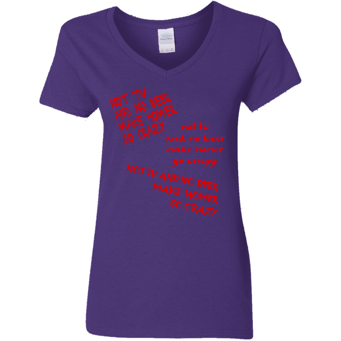 T-Shirts Purple / S HOMER CRAZY Women's V-Neck T-Shirt