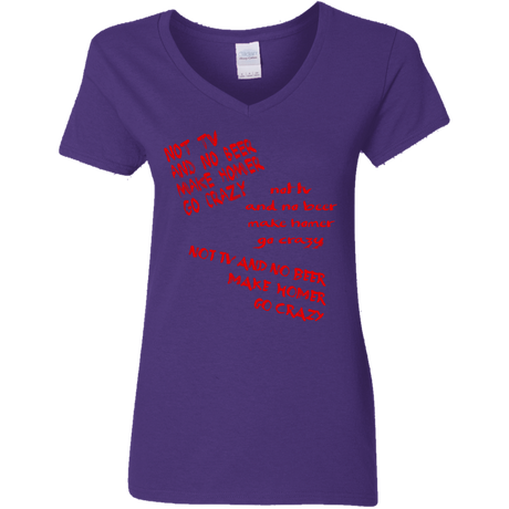 T-Shirts Purple / S HOMER CRAZY Women's V-Neck T-Shirt