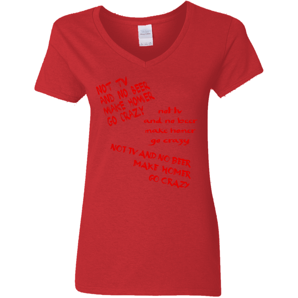 T-Shirts Red / S HOMER CRAZY Women's V-Neck T-Shirt