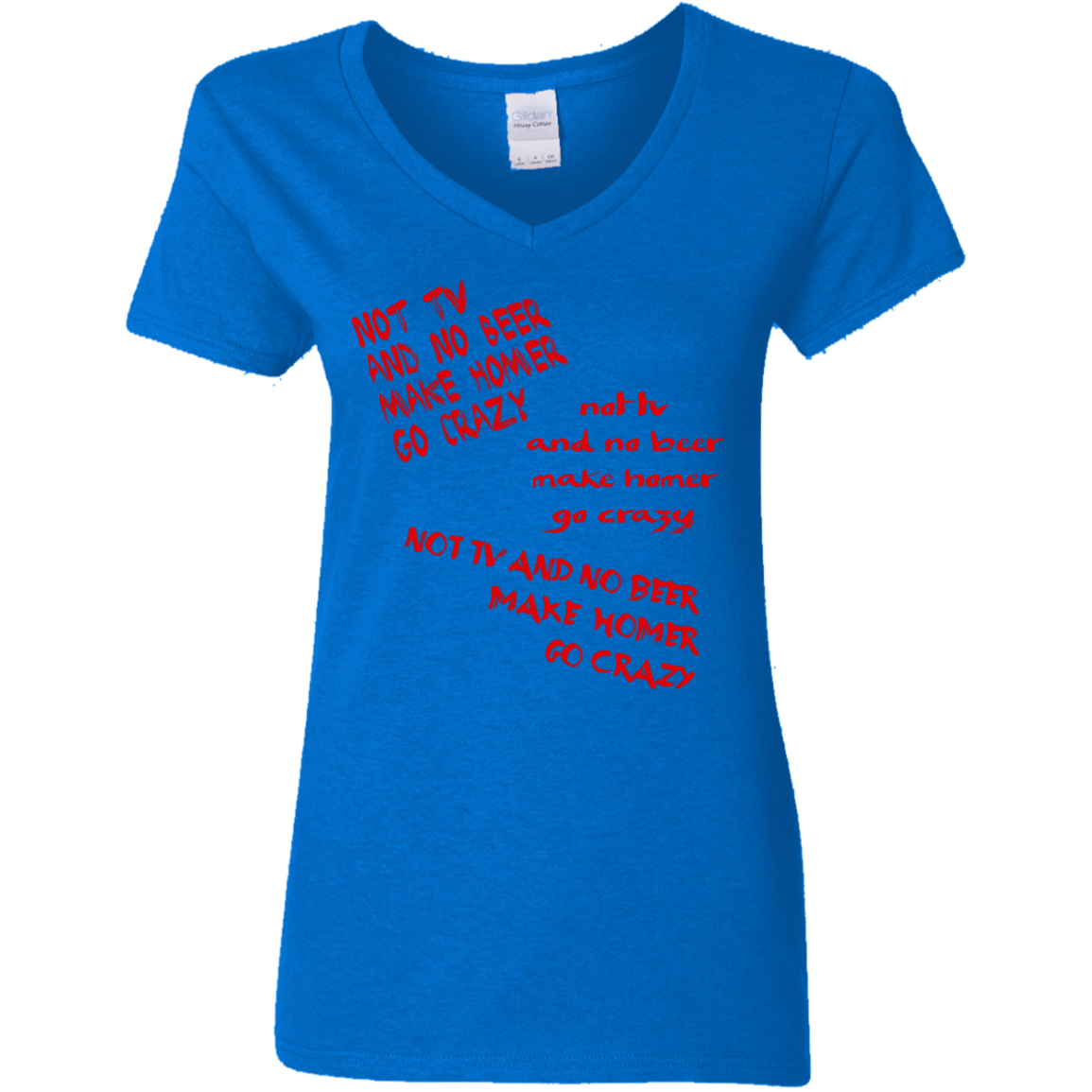 T-Shirts Royal / S HOMER CRAZY Women's V-Neck T-Shirt