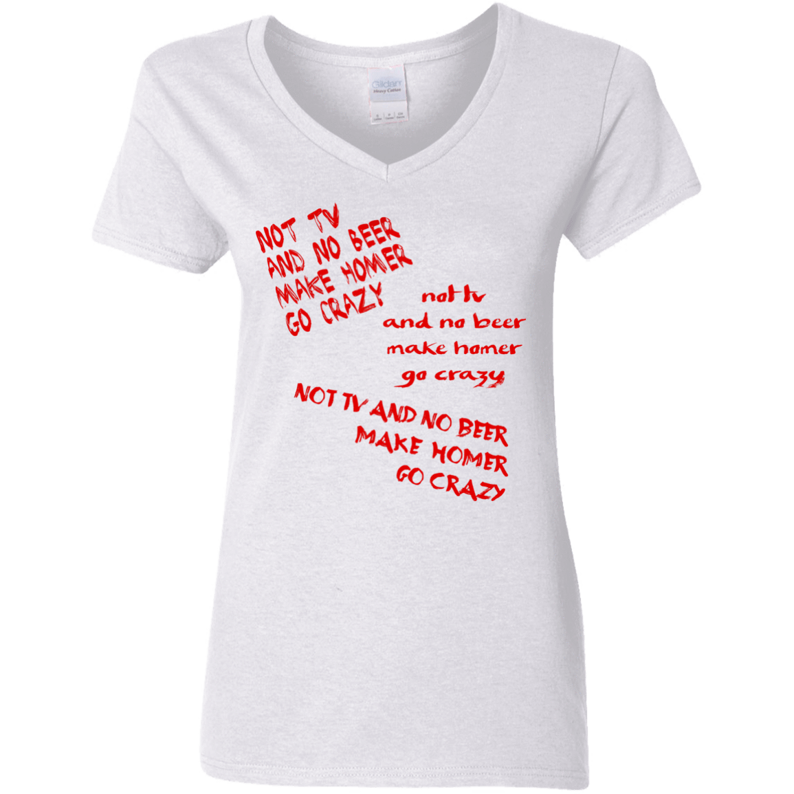 T-Shirts White / S HOMER CRAZY Women's V-Neck T-Shirt