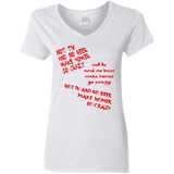 T-Shirts White / S HOMER CRAZY Women's V-Neck T-Shirt