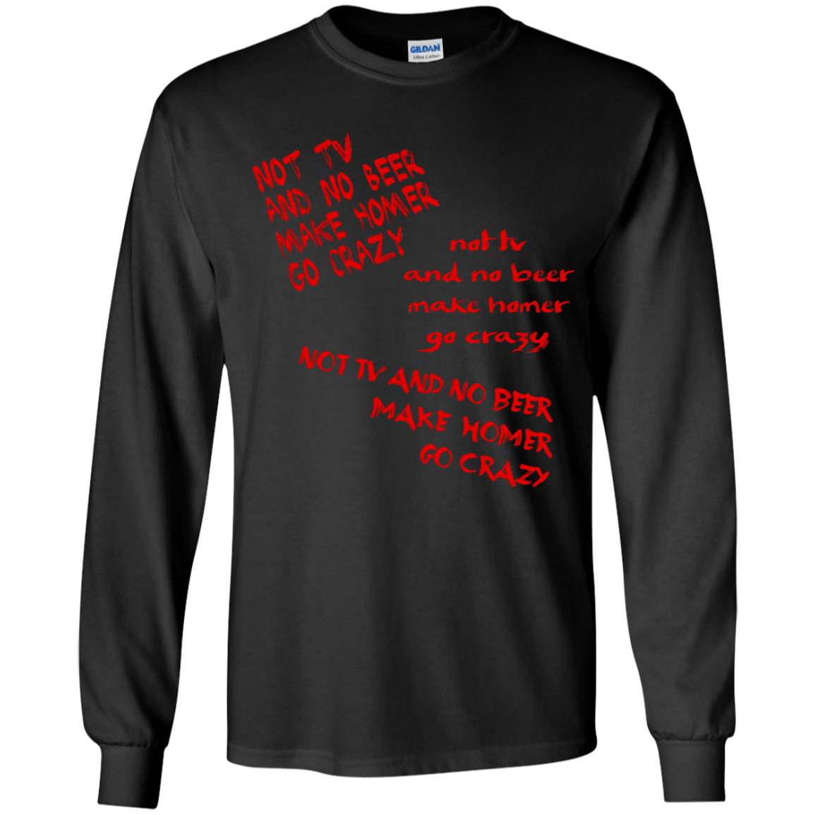 T-Shirts Black / YS HOMER CRAZY Youth Long Sleeve T-Shirt