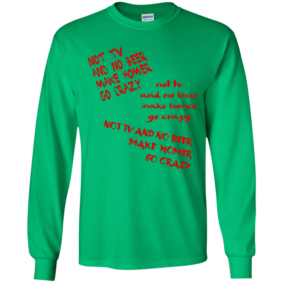 T-Shirts Irish Green / YS HOMER CRAZY Youth Long Sleeve T-Shirt