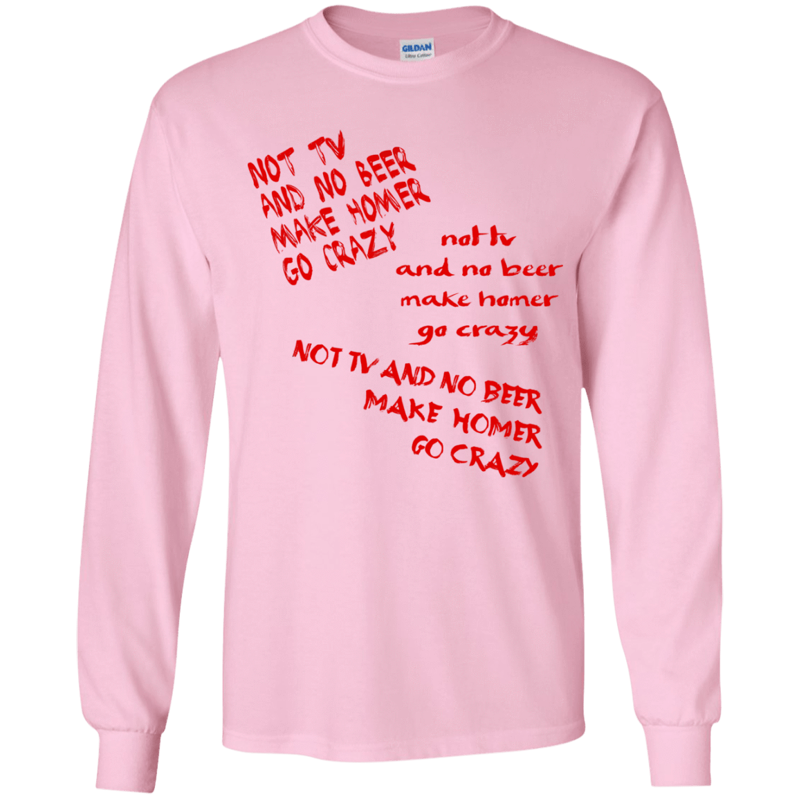 T-Shirts Light Pink / YS HOMER CRAZY Youth Long Sleeve T-Shirt