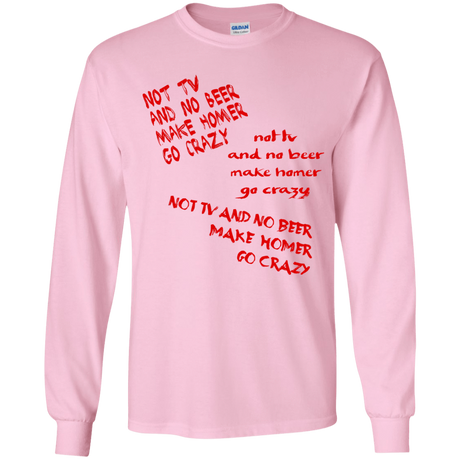 T-Shirts Light Pink / YS HOMER CRAZY Youth Long Sleeve T-Shirt